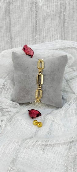 ÇELİK BİLEKLİK, LUXURY ÖZEL ZİRKON TAŞ İŞLEMELİ KUYUMCU MODEL 