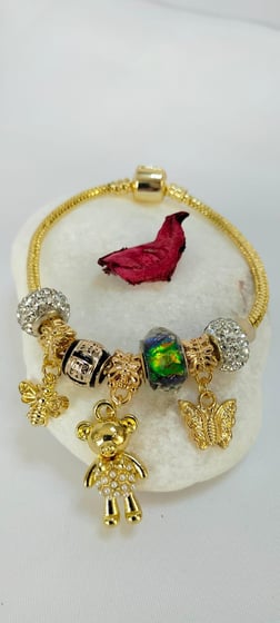 ÇELİK GOLD KAPLAMA CHARM PANDORA BİLEKLİK