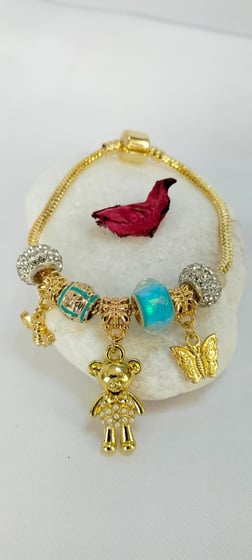 ÇELİK GOLD KAPLAMA CHARM PANDORA BİLEKLİK