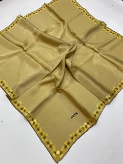 Aker Defolu Sura Saf İpek Eşarp IST 38462-117 Sarı Karışık Desen