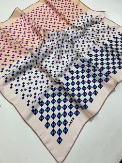 Aker Defolu Sura Saf İpek Eşarp IST 38462-110 Pudra Karışık Desen
