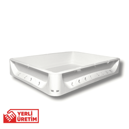 1.Kalite Beyaz Hamur Pasası 40x30x7.5 cm - Gıdaya Uygun Plastik Kasa 7 Litre
