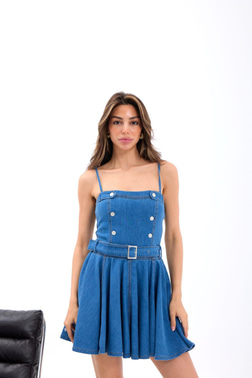 7363 KOT ELBİSE-MAVİ