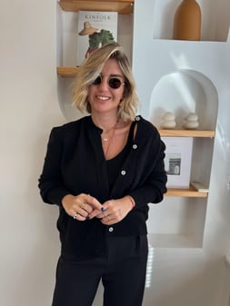 Askılı Bluzlu Siyah Triko takım