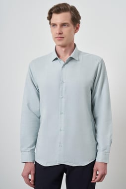 Morven Erkek Yeşil Slim Fit İtalyan Yaka Gömlek