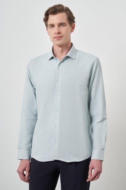 Morven Erkek Yeşil Slim Fit İtalyan Yaka Gömlek