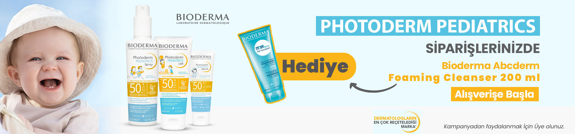 Bioderma Photoderm Pediatrics Kampanyası Çocuk Şapkası Hediye Kampanyası Farmakozmetika'da