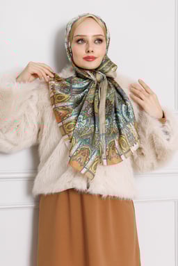 Indian Silk Shawl-Camel color 