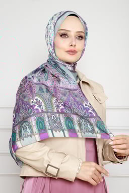 Indian Silk Shawl-purple color