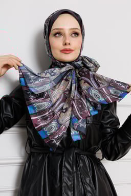 Indian Silk Shawl-Purple color 