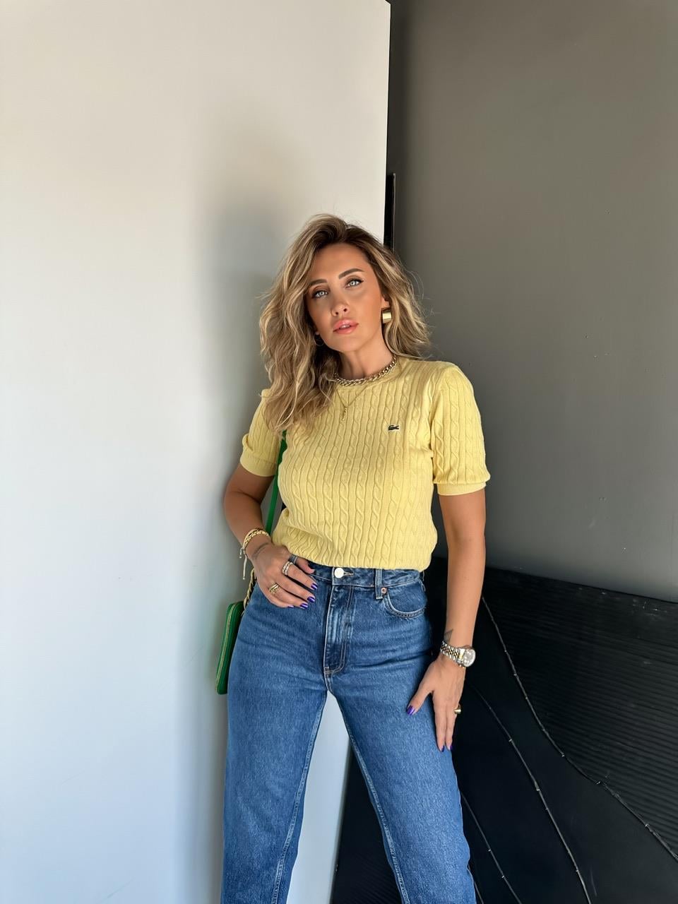 Sarı Saç Örgülü Orijinal Triko