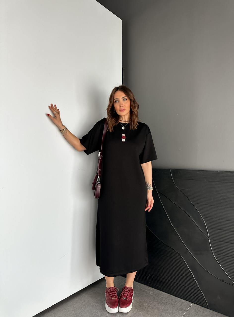 Siyah Ayıcıklı Modal Basic Elbise
