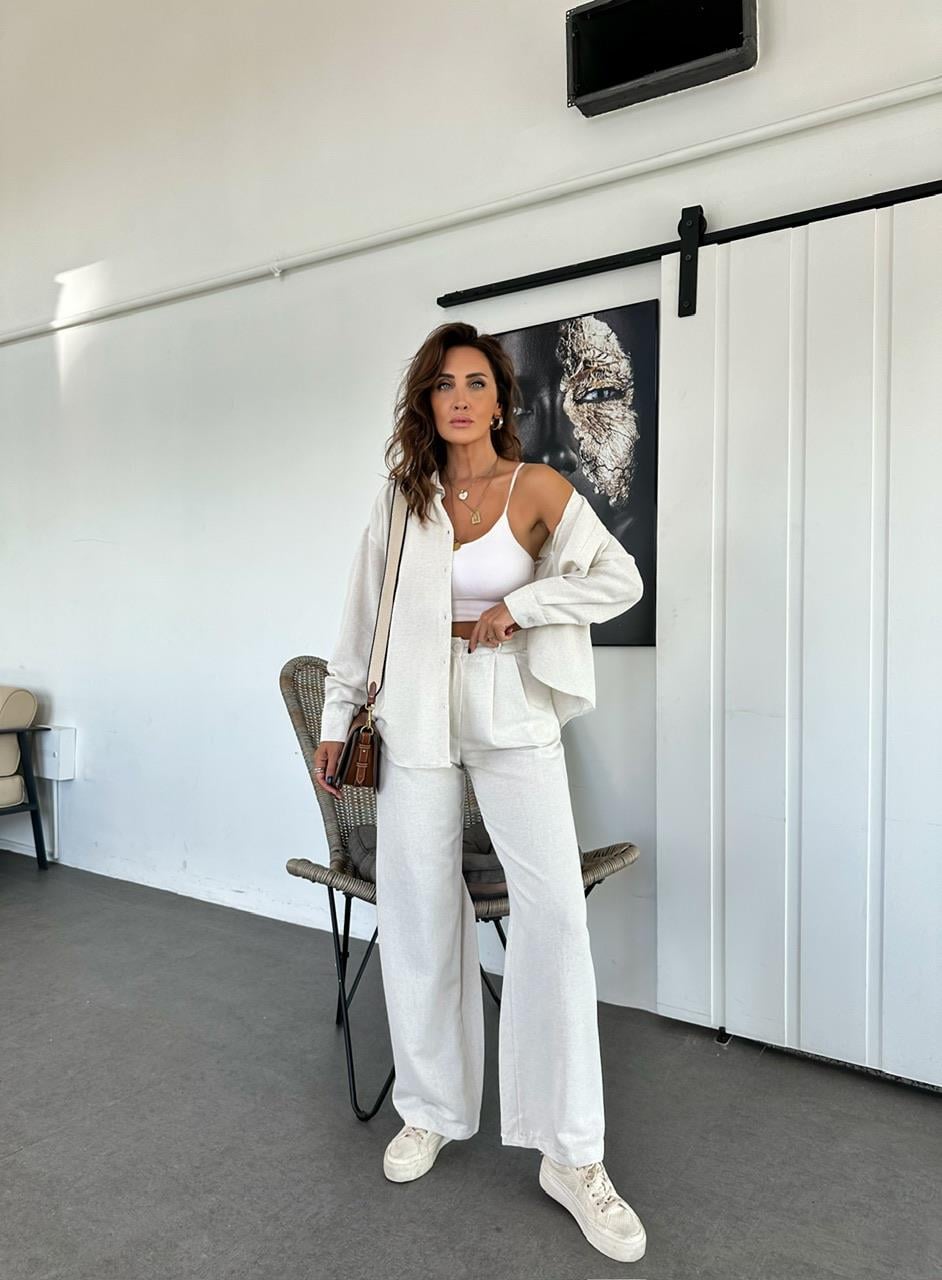 Taş Gömlekli Basic Keten Takım