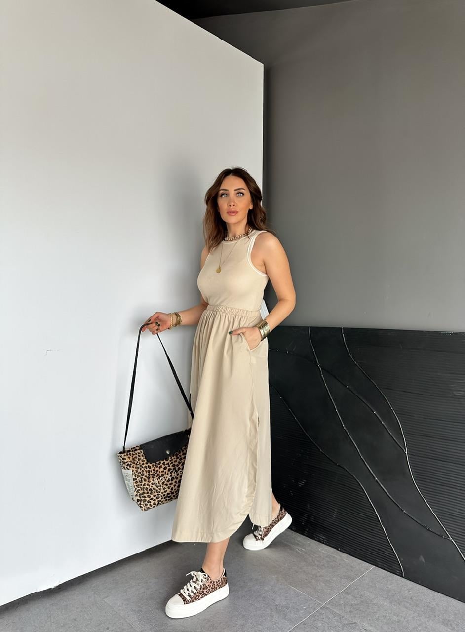 Taş Kaşkorse Poplin Elbise
