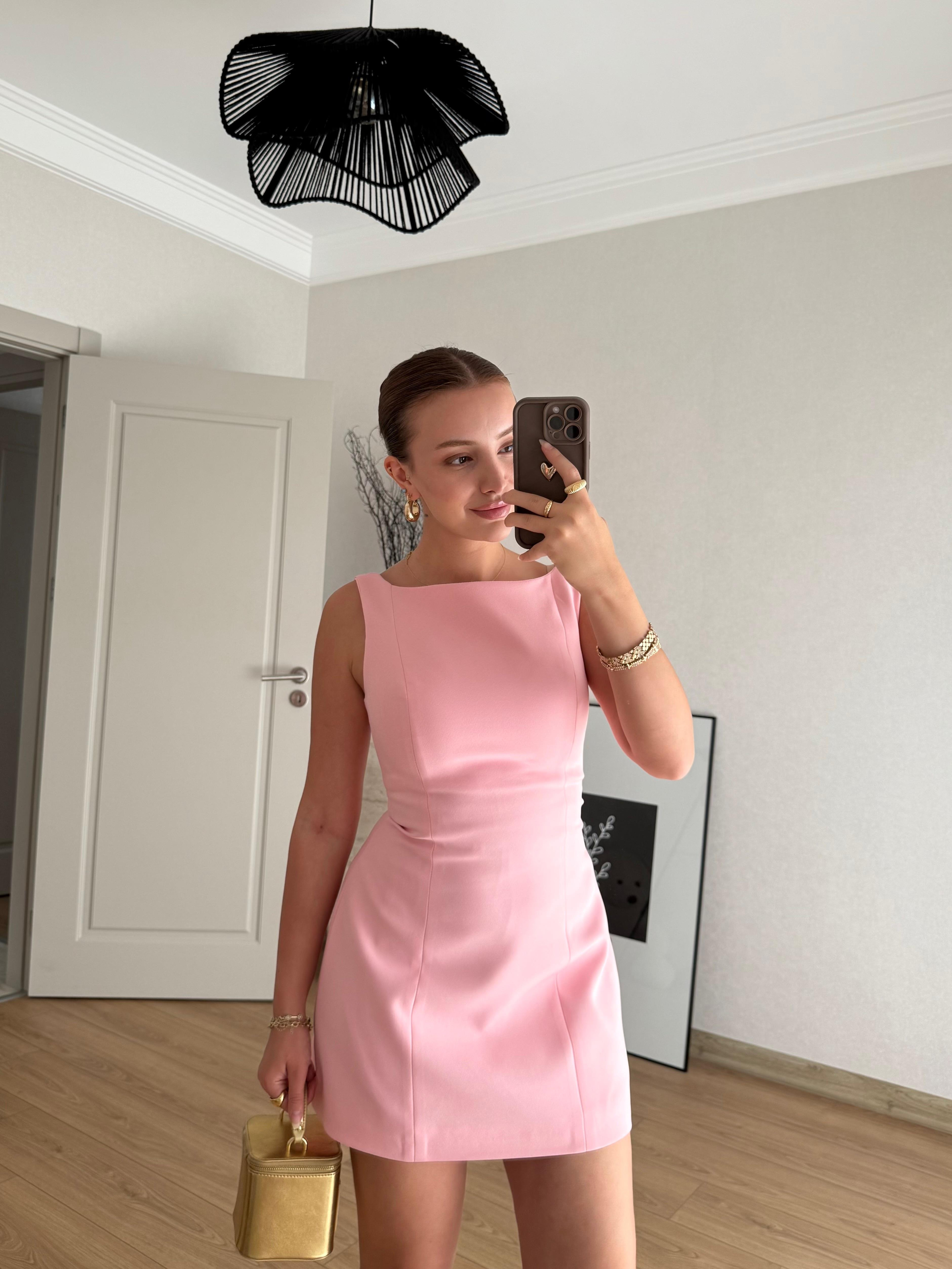 ELBİSEECMEL BAŞARANPembe Mini Elbise