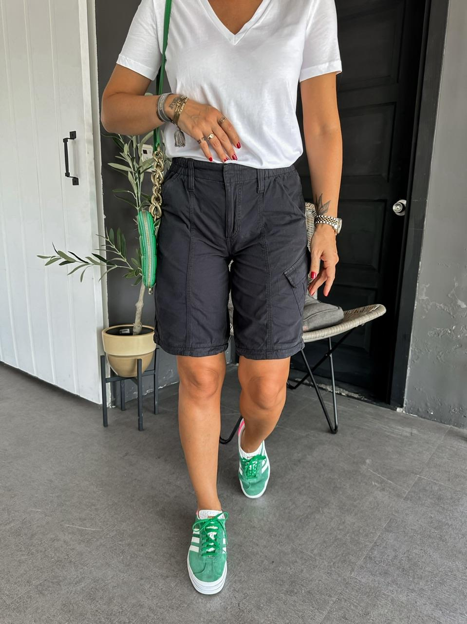 Antrasit Orta Bel Bermuda Şort