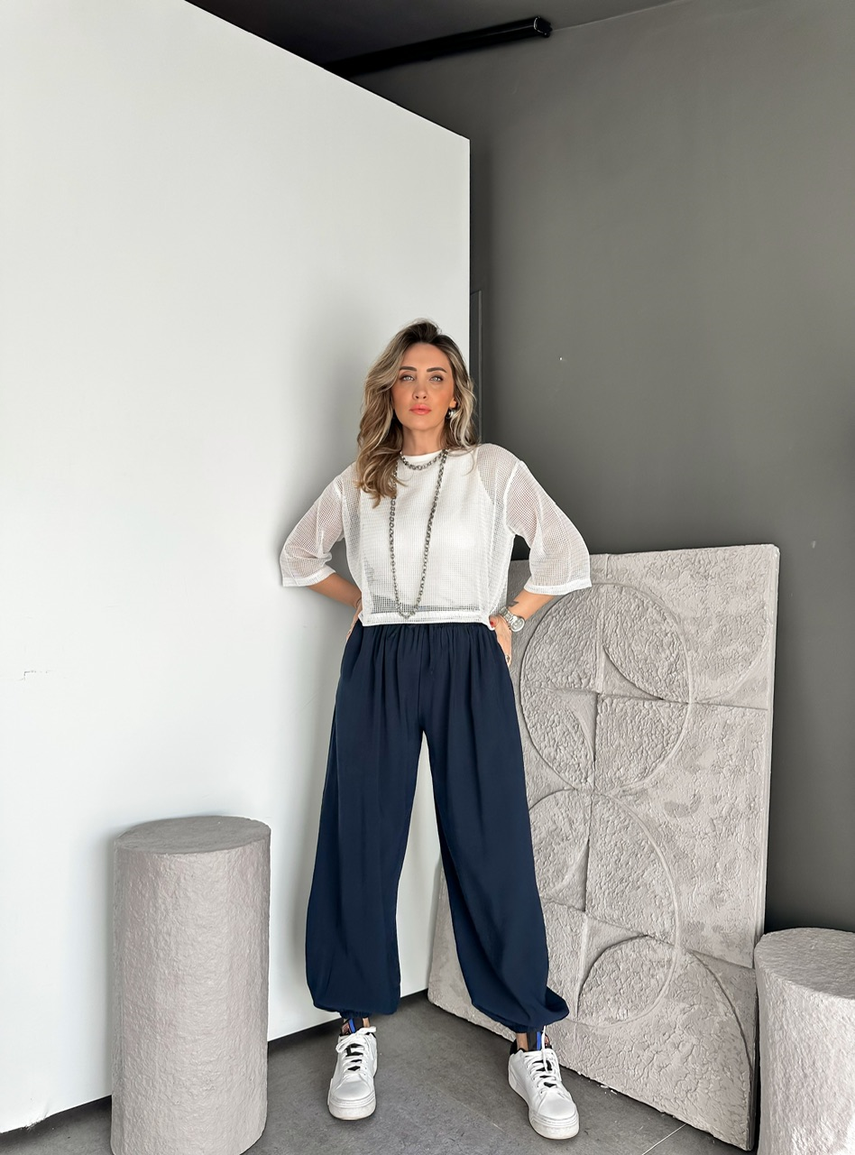 Beyaz File Giydirmeli Bluz