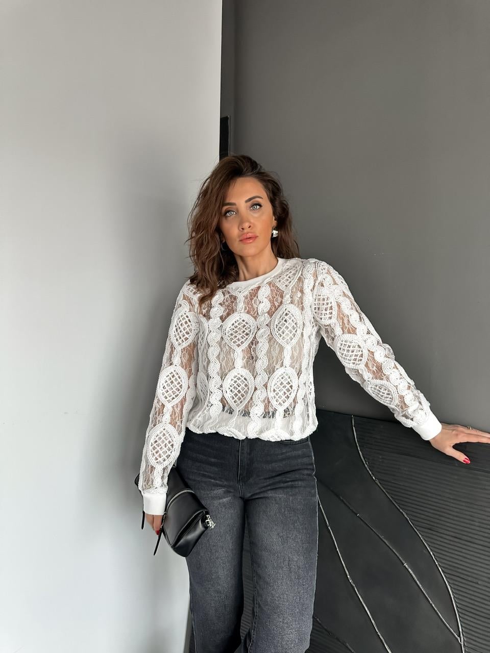 Beyaz Örme Edition Bluz 