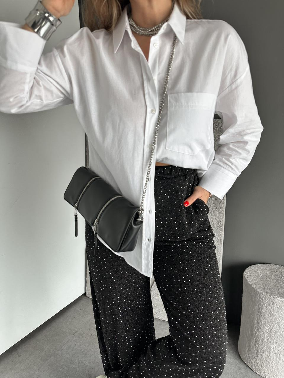 Beyaz Tek Cepli Basic Cotton Gömlek