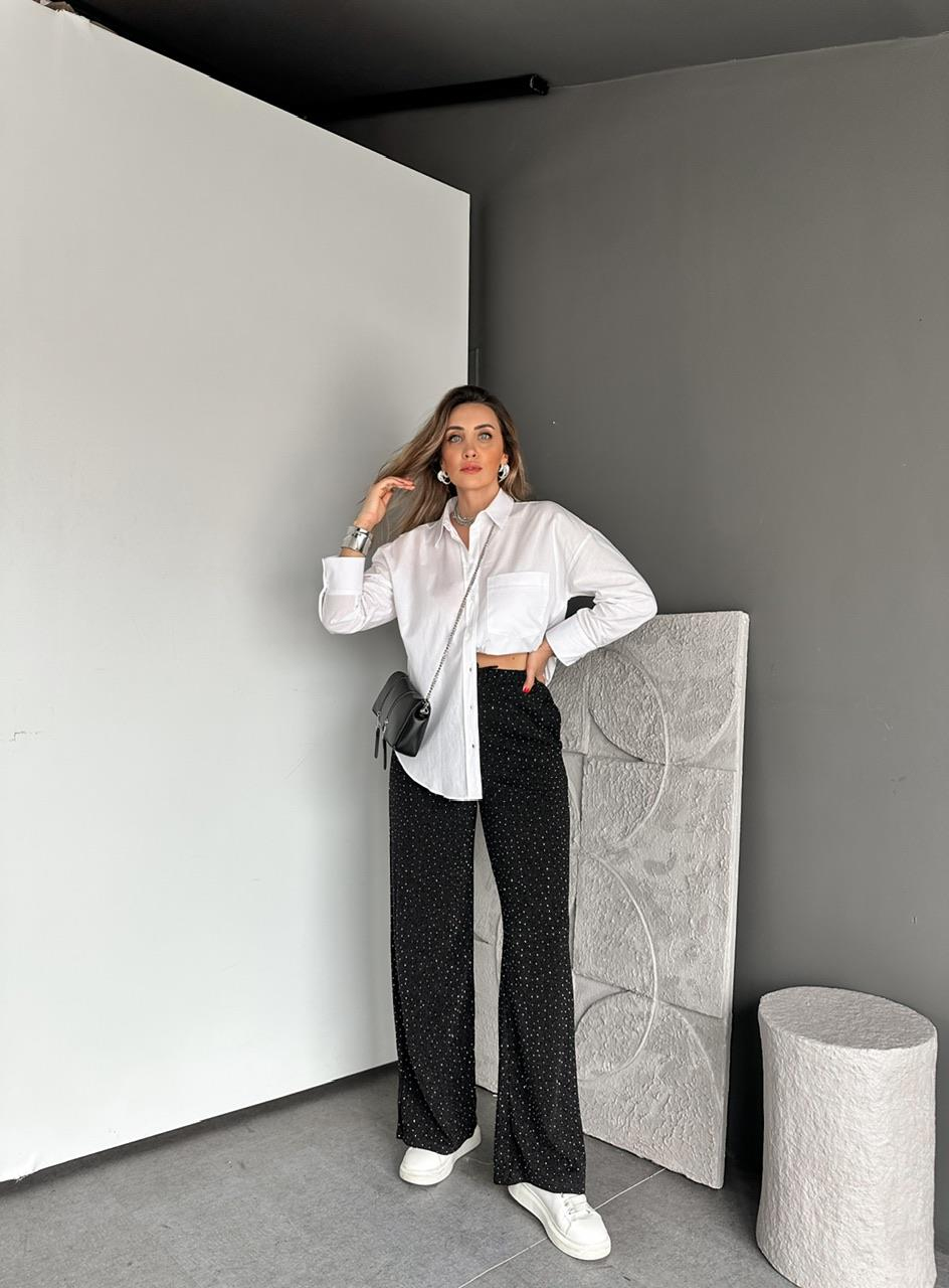 Beyaz Tek Cepli Basic Cotton Gömlek