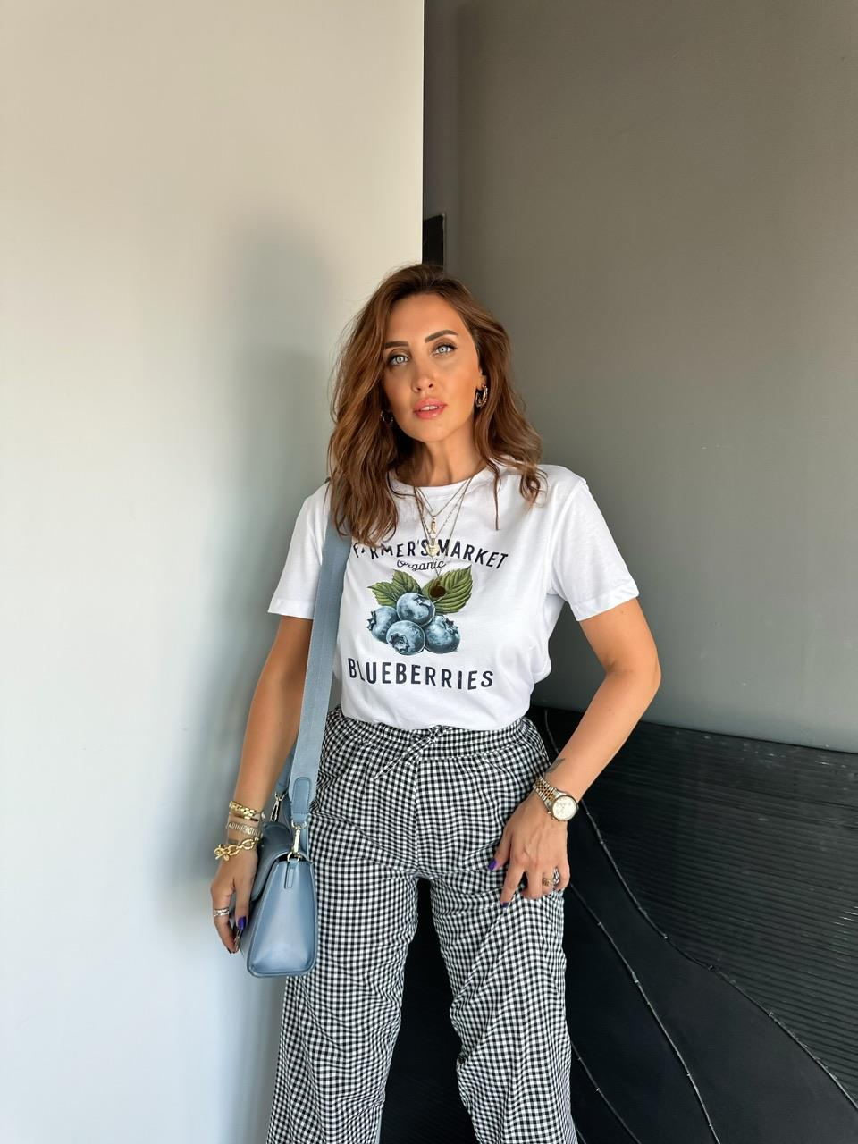 Blueberries Baskılı Tshirt