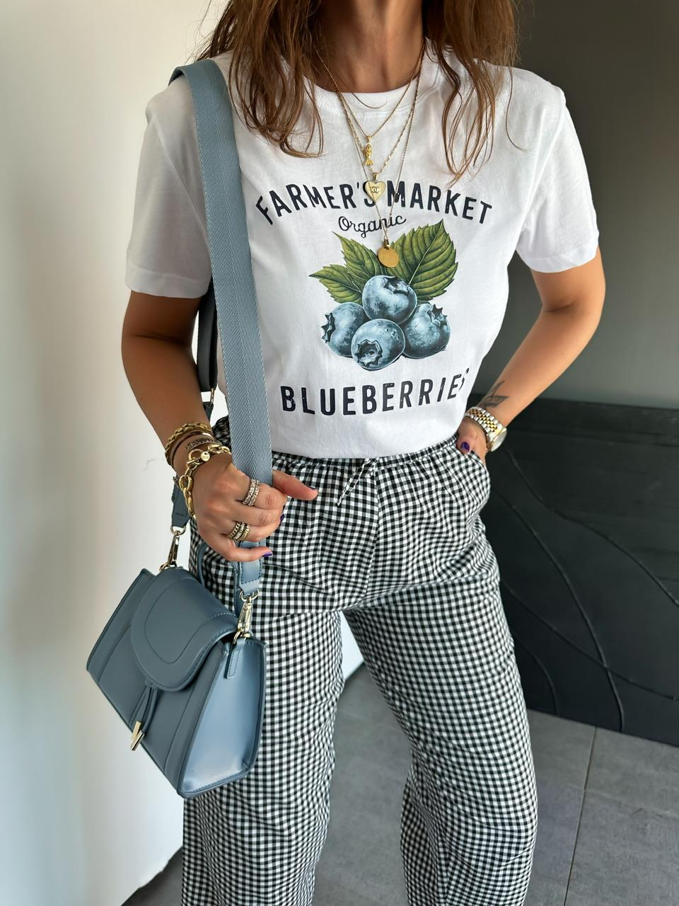 Blueberries Baskılı Tshirt