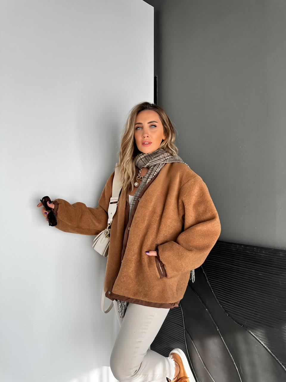 Camel Cıtcıtlı Teddy Mont