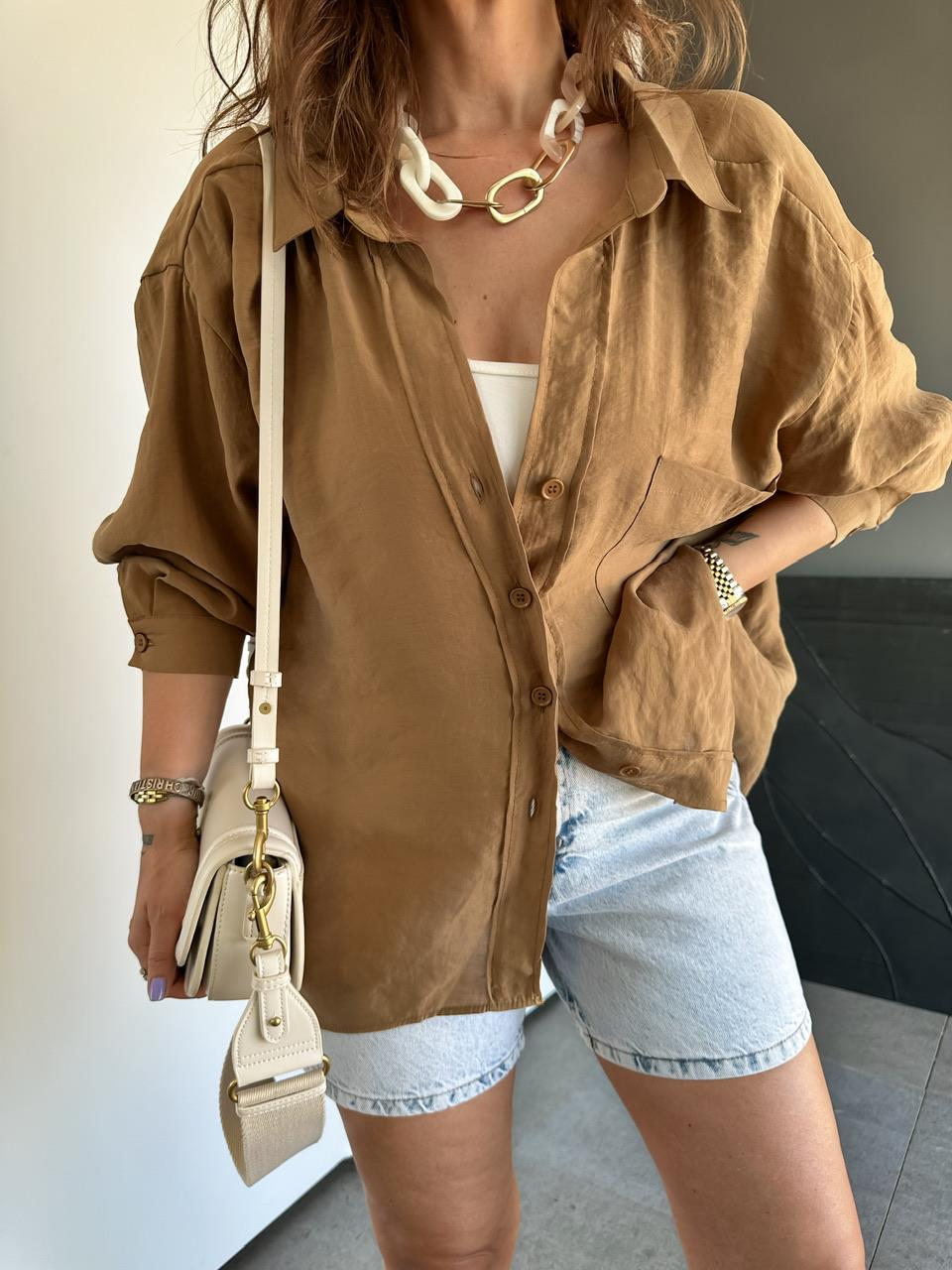 Camel Tek Cepli Salaş Soft Gömlek