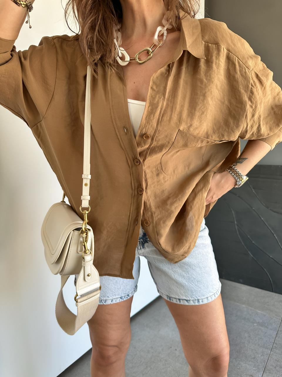 Camel Tek Cepli Salaş Soft Gömlek