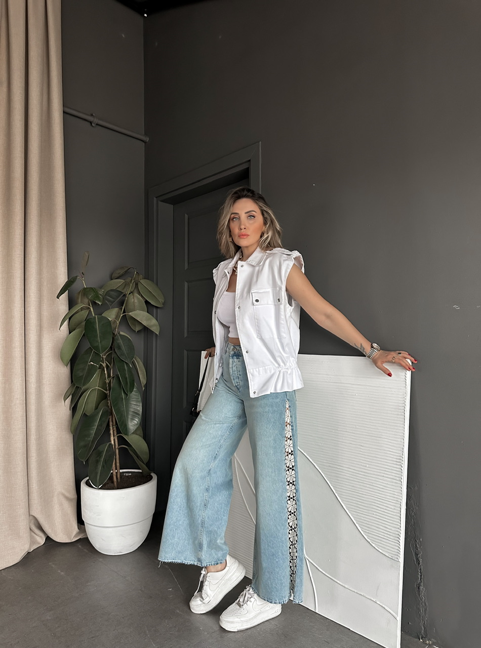 Dantel Şeritli Orijinal Jean