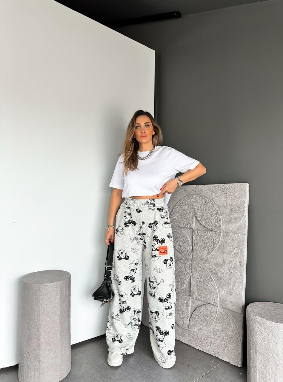 Gri Mickey Baskılı Eşofman