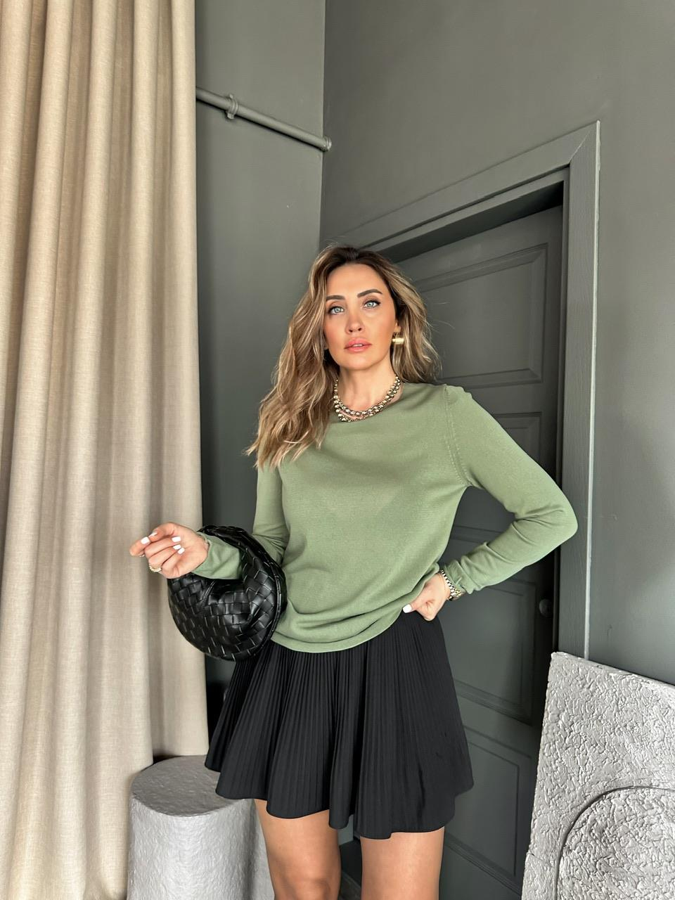 Haki Merserize İnce Triko