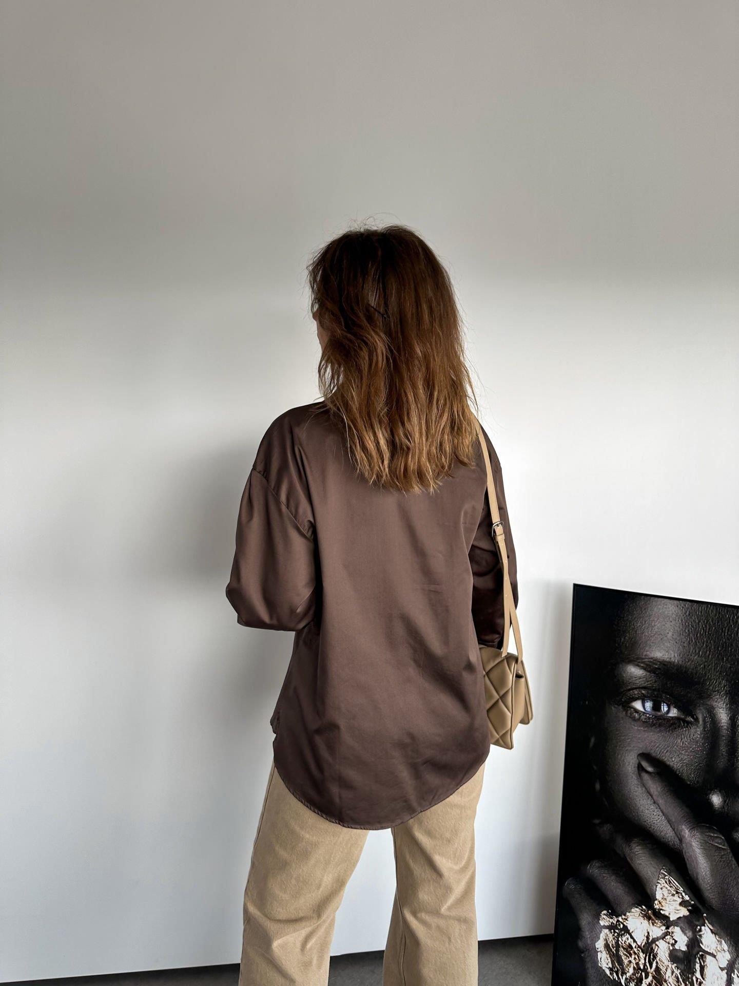 Kahve Basic Poplin Gömlek