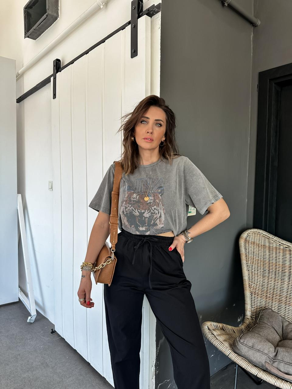 Kaplan Figürlü Aning Bing Tshirt