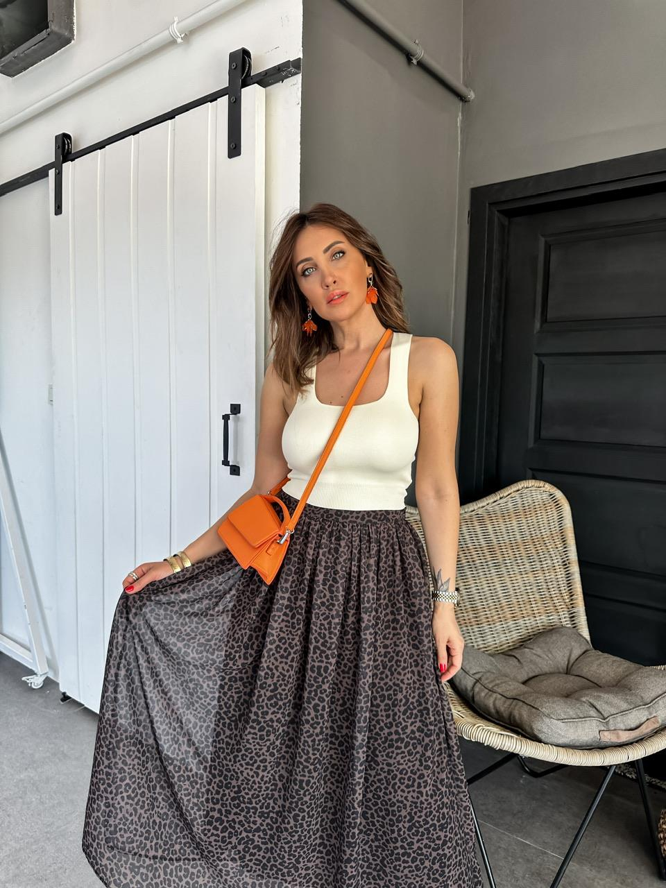 Krem Triko Halter Crop