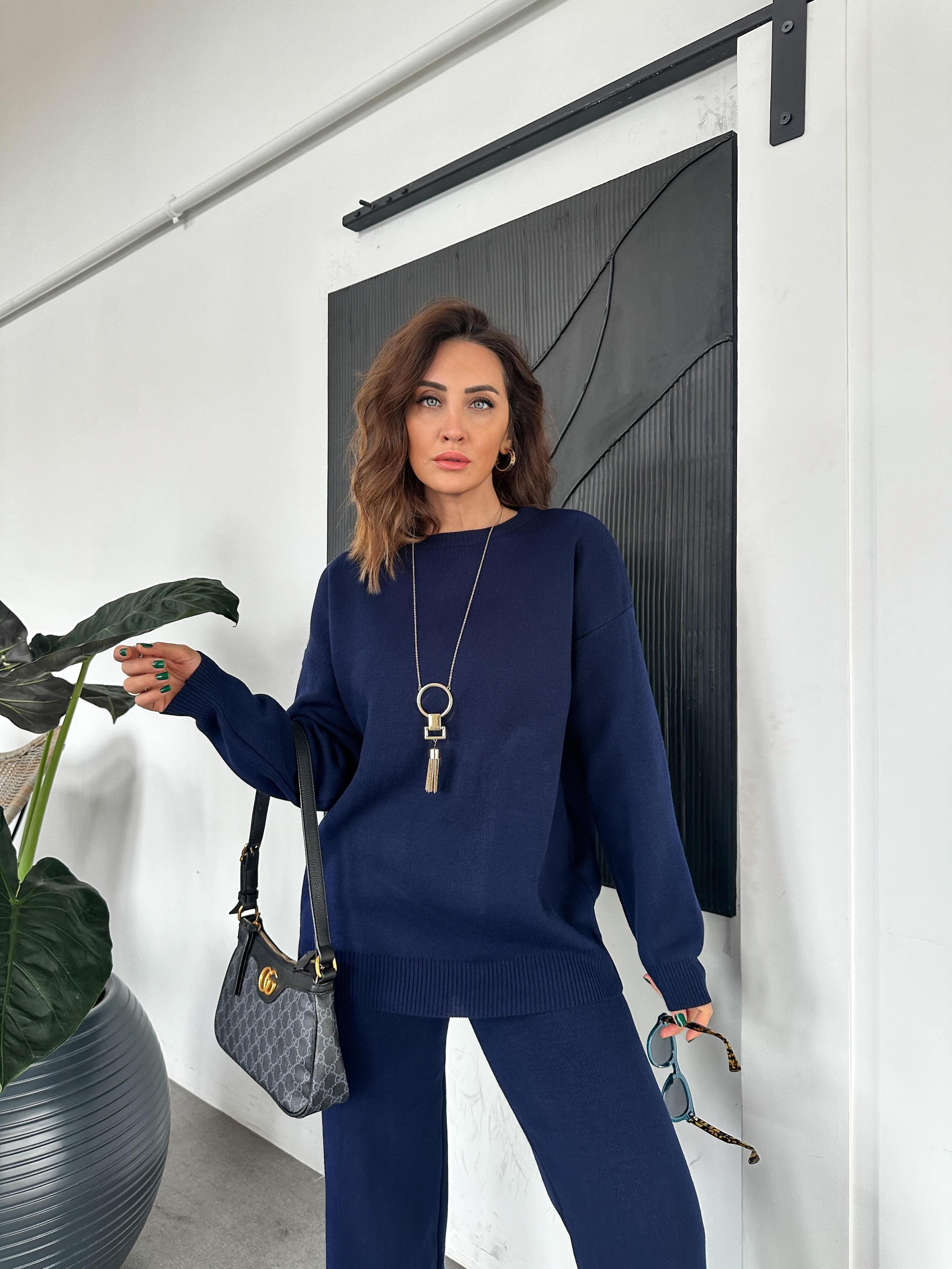 Lacivert Triko Basic Takım