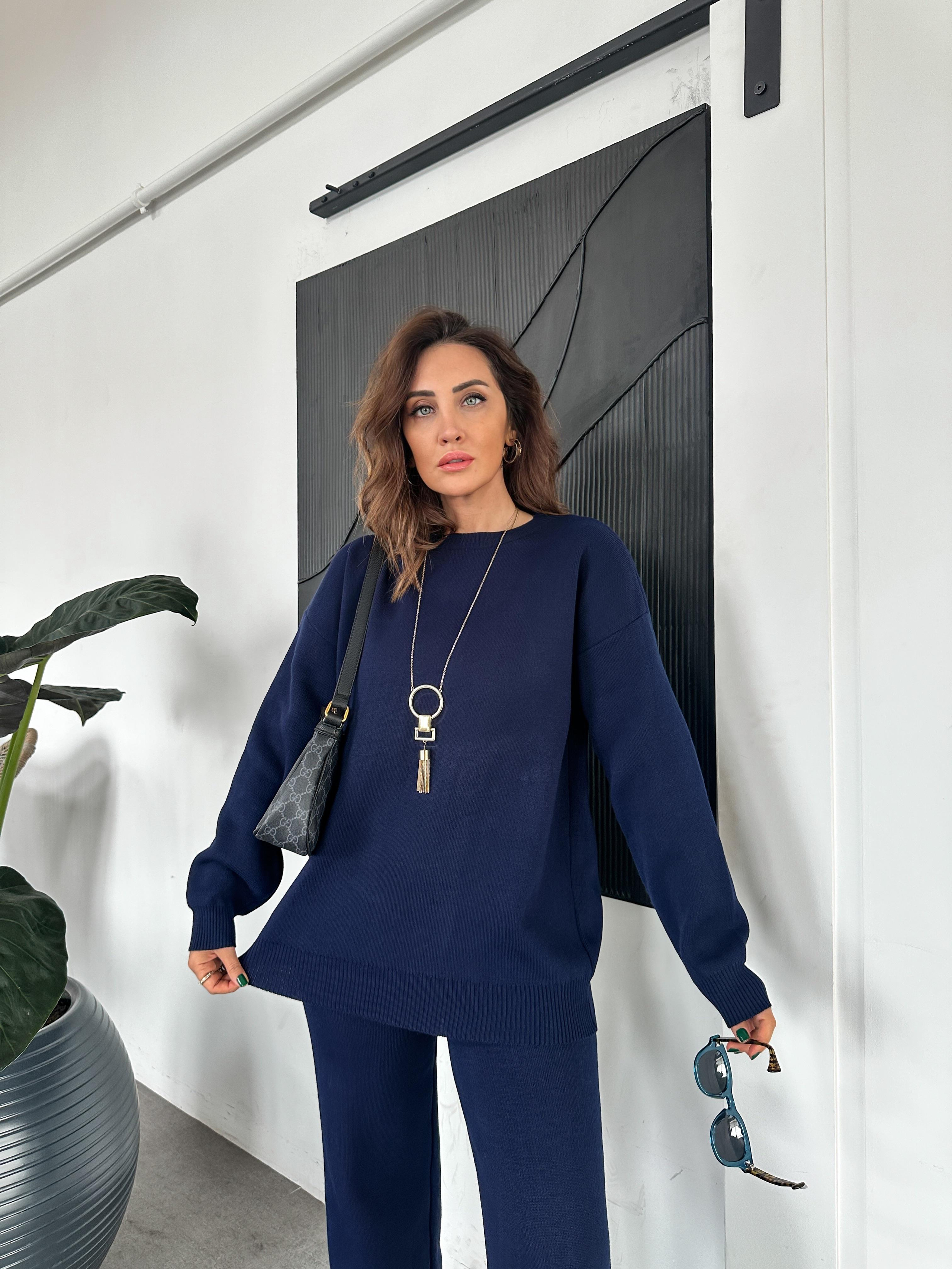 Lacivert Triko Basic Takım