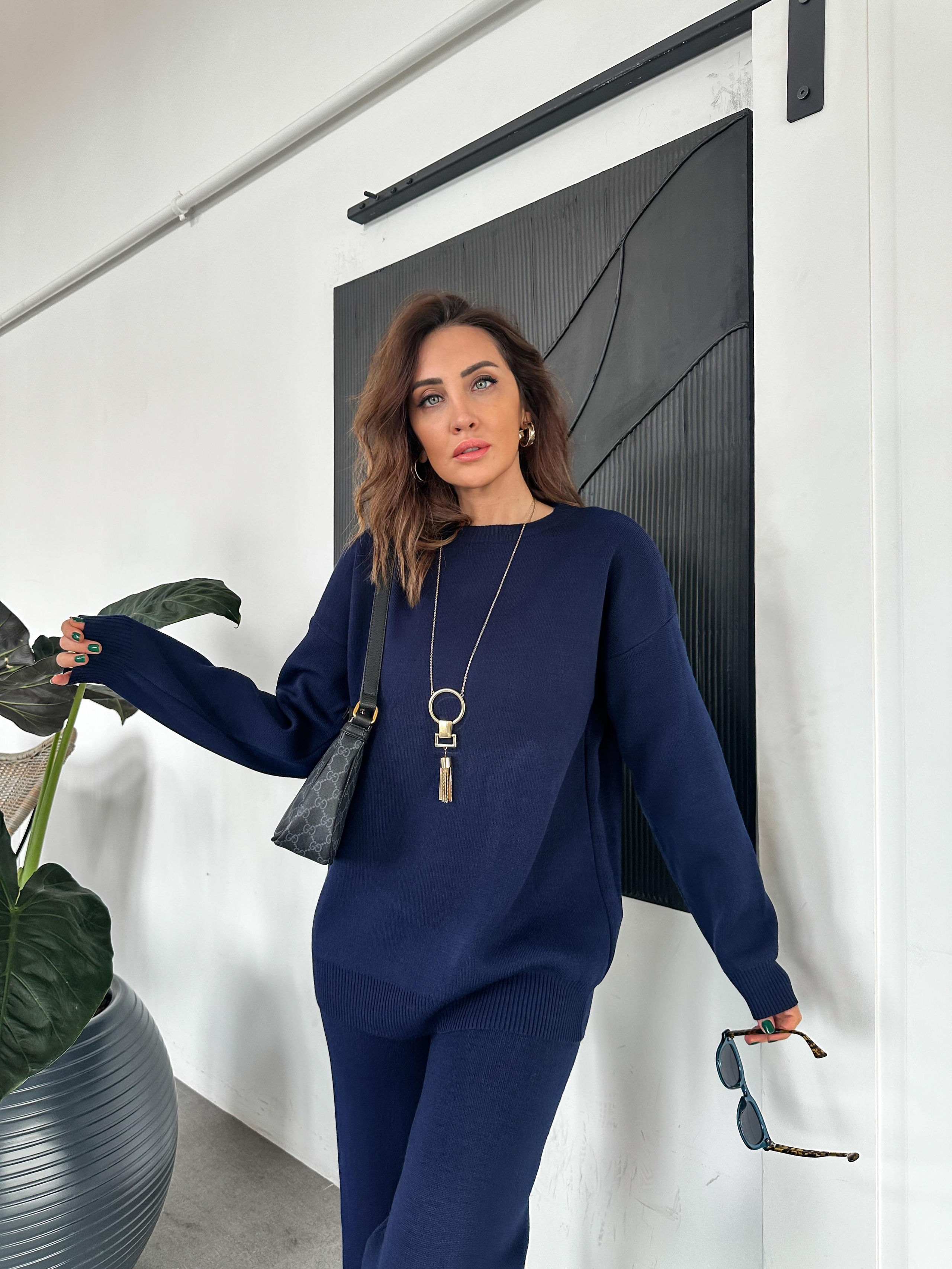 Lacivert Triko Basic Takım