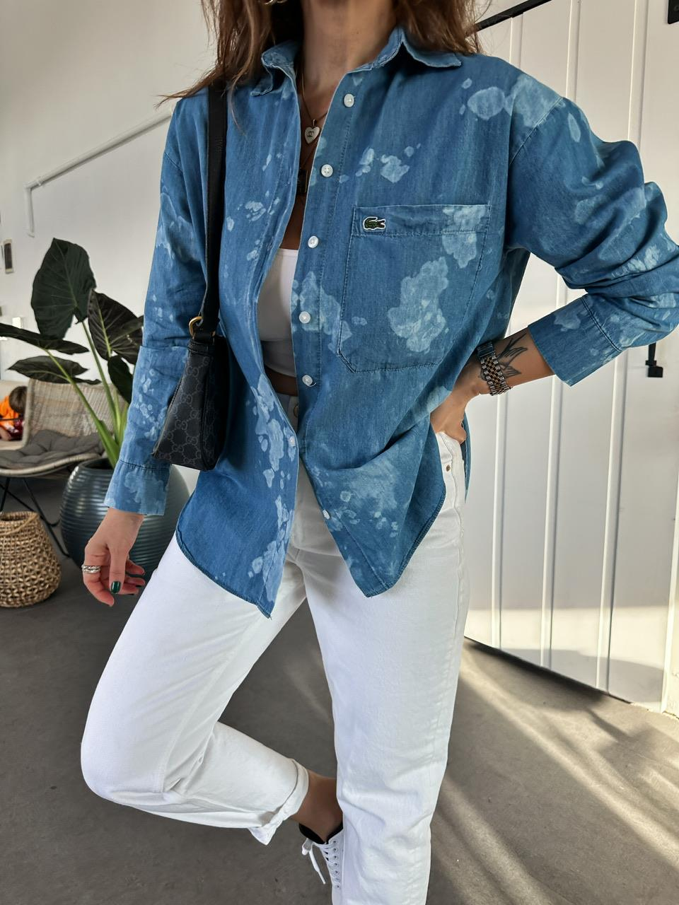 Mavi Batik Kot Gömlek