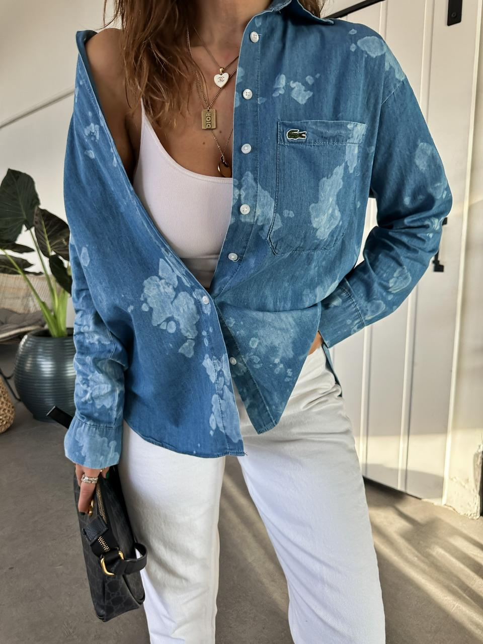 Mavi Batik Kot Gömlek