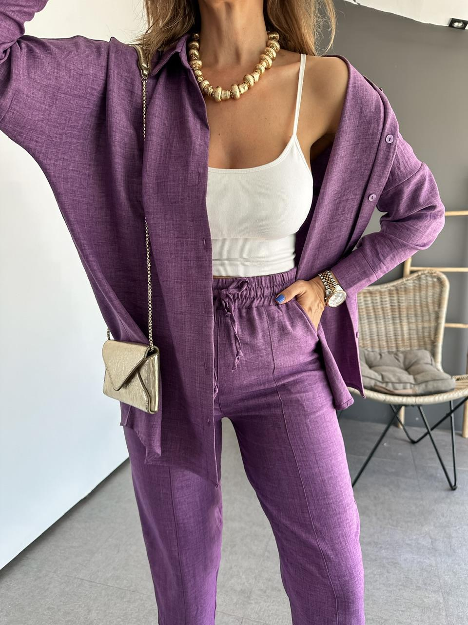 Mor Keten Gömlekli Basic Takım