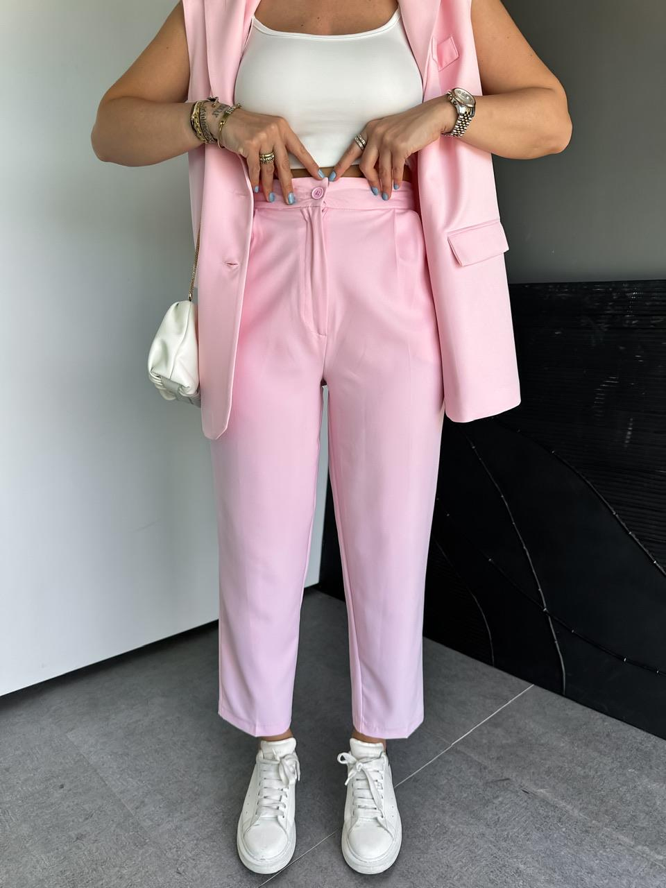 Pembe Yelek Pantolon Basic Marka Model Takım