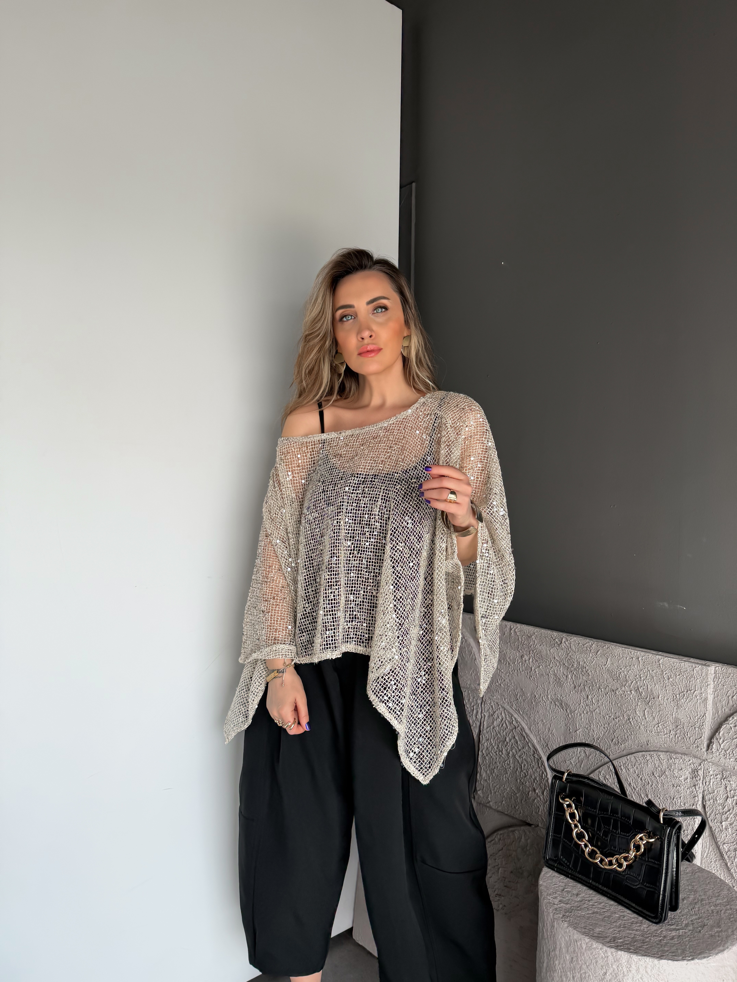 Pullu Atletli Pelerin Bluz