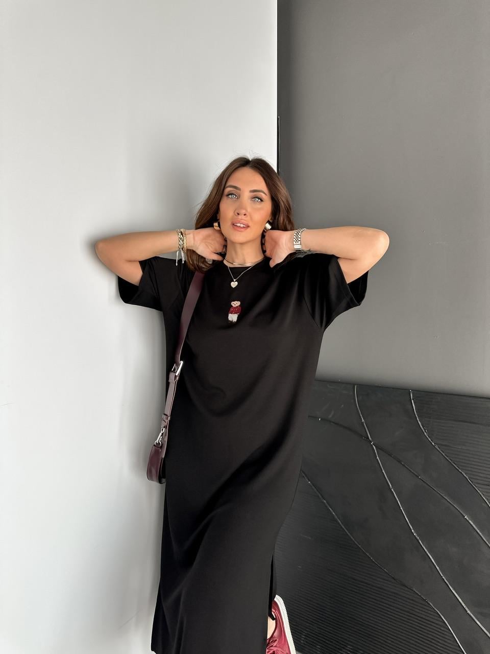 Siyah Ayıcıklı Modal Basic Elbise