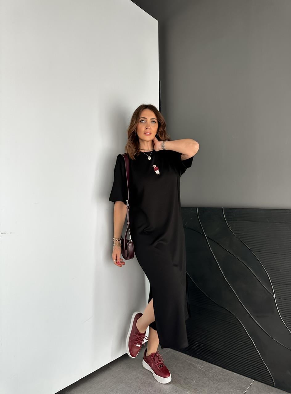 Siyah Ayıcıklı Modal Basic Elbise