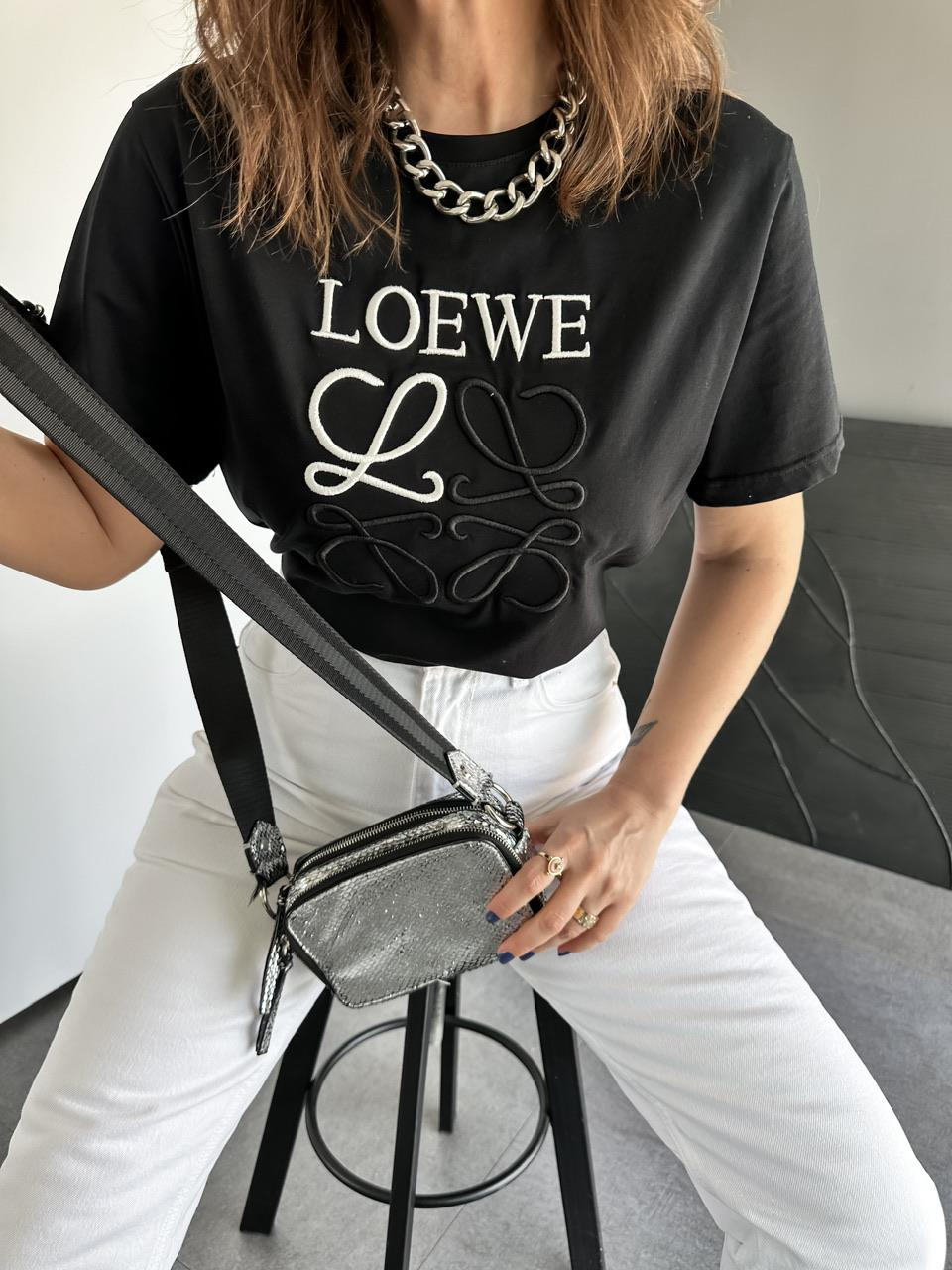 Siyah Loewe Nakışlı Tshirt