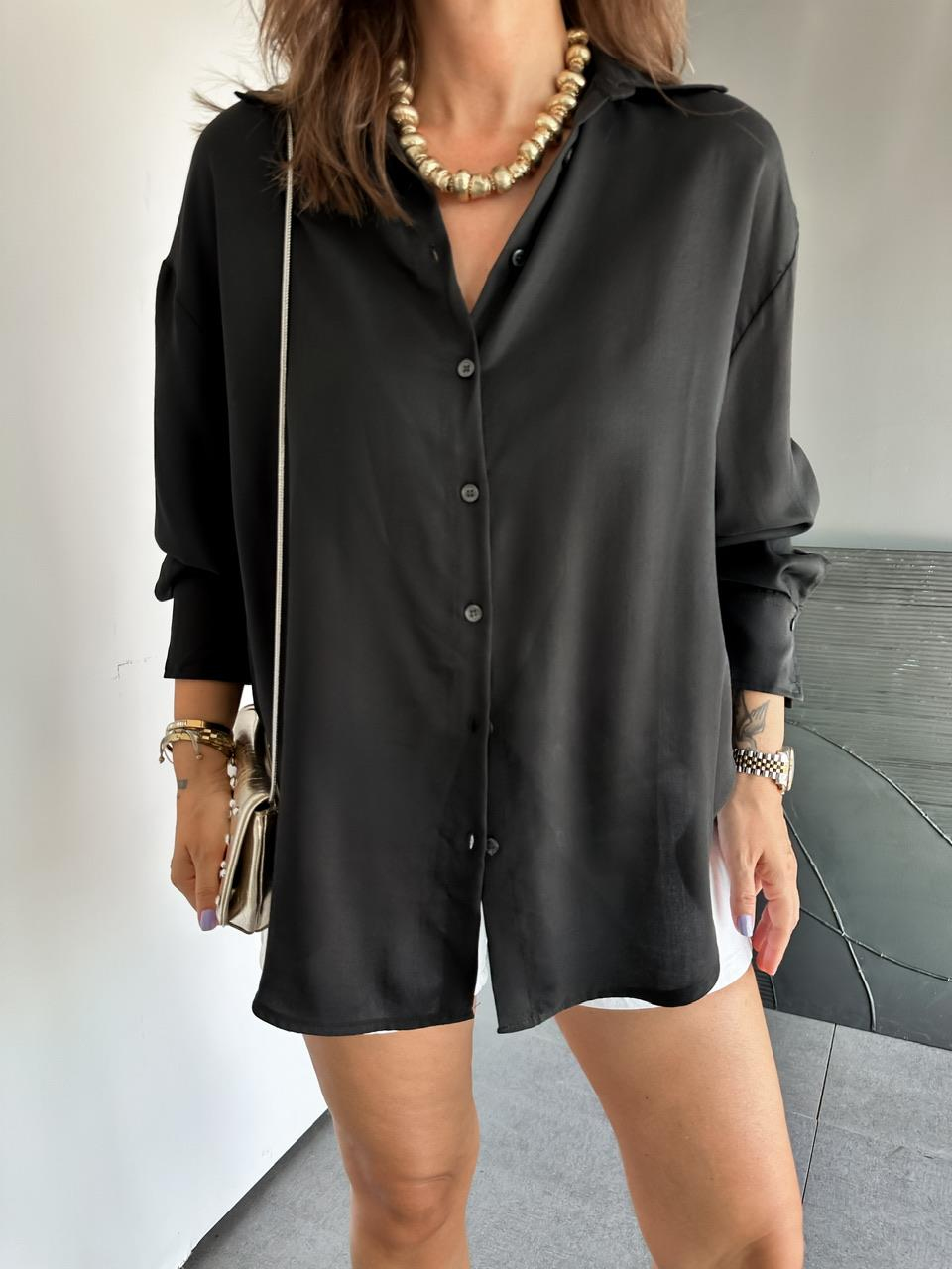 Siyah Modal Salaş Gömlek