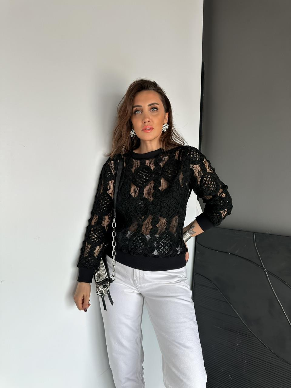 Siyah Örme Edition Bluz 