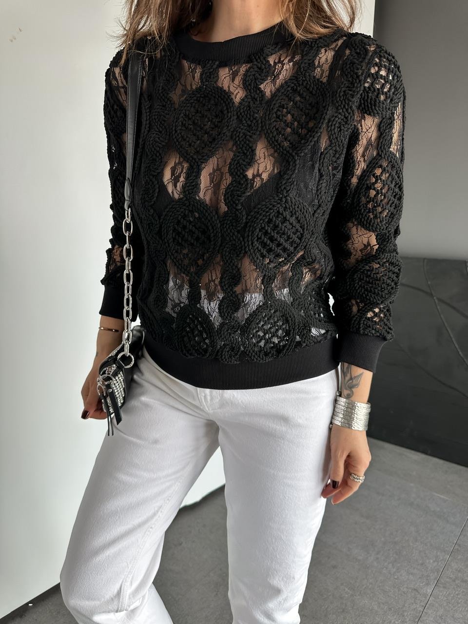 Siyah Örme Edition Bluz 