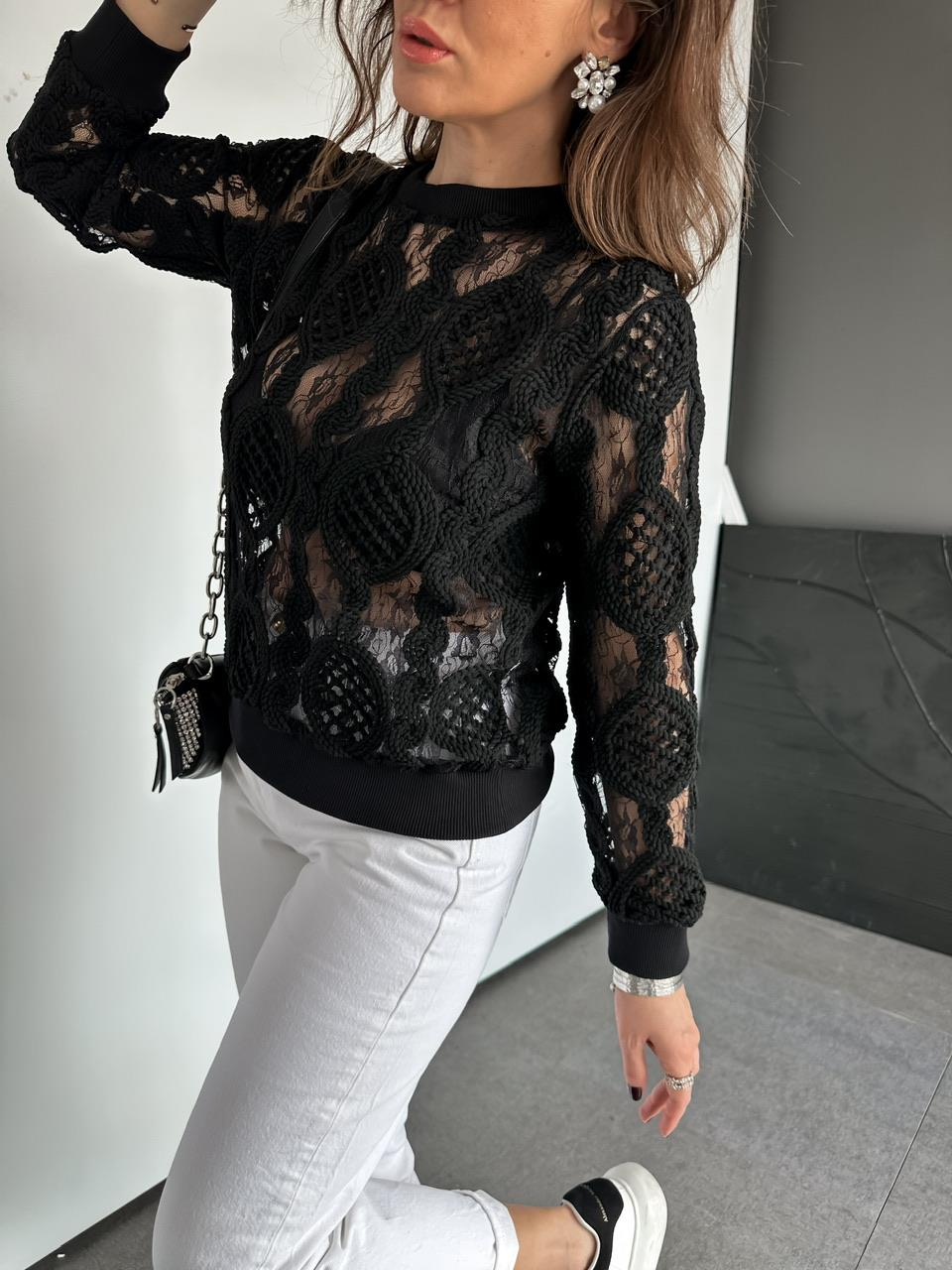 Siyah Örme Edition Bluz 